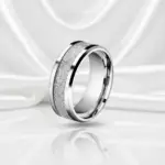 Cross-Hatched Silver Band