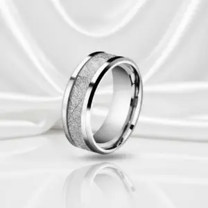 Cross-Hatched Silver Band