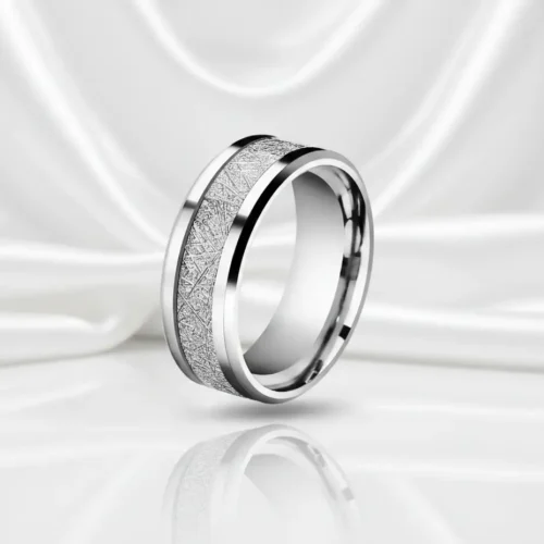 Cross-Hatched Silver Band