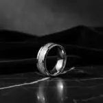 Cross-Hatched Silver Band