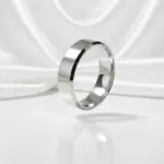 Double Bevel Edge Silver Ring