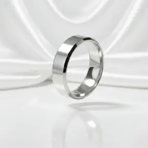 Double Bevel Edge Silver Ring